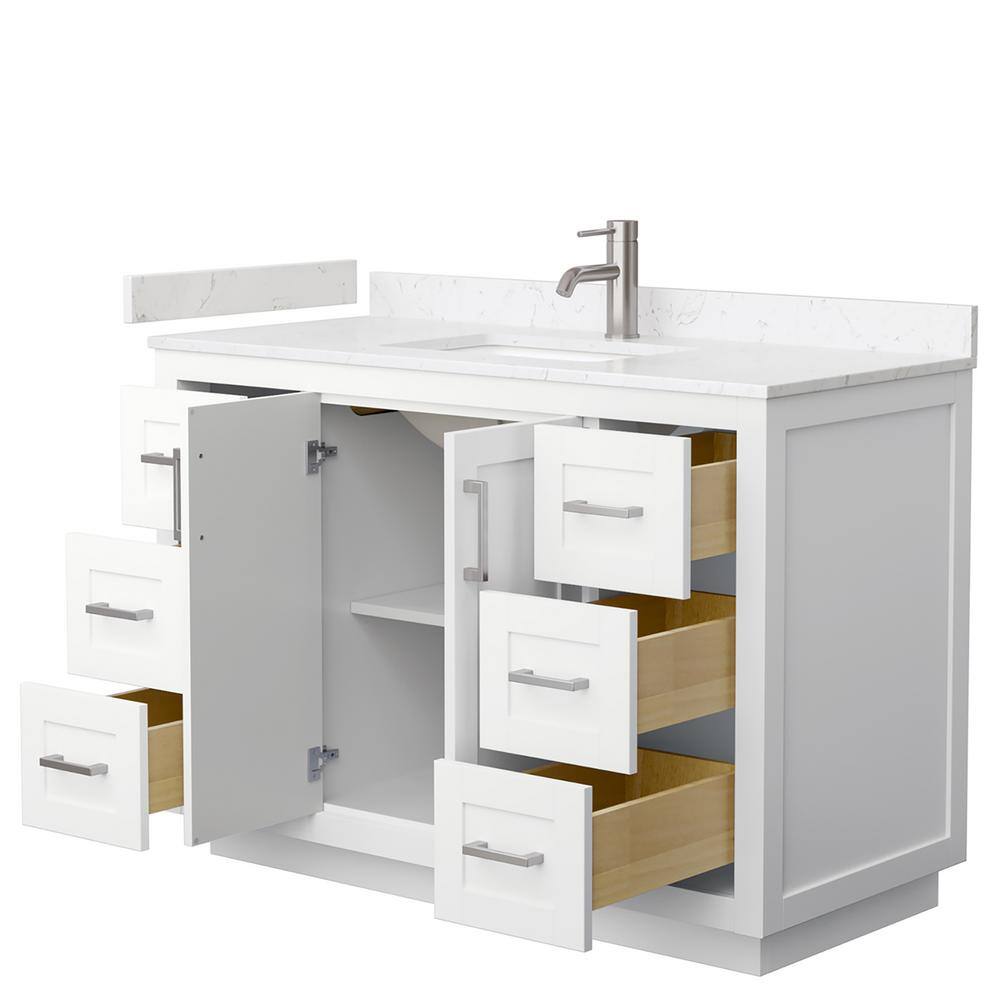 Miranda 48" White Cultured Marble Single Sink Bathroom Vanity