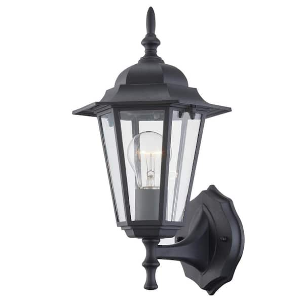 Pia Ricco 1-Light Black Outdoor Wall Lantern E26 Base Max 60-Watt (4-Pack)