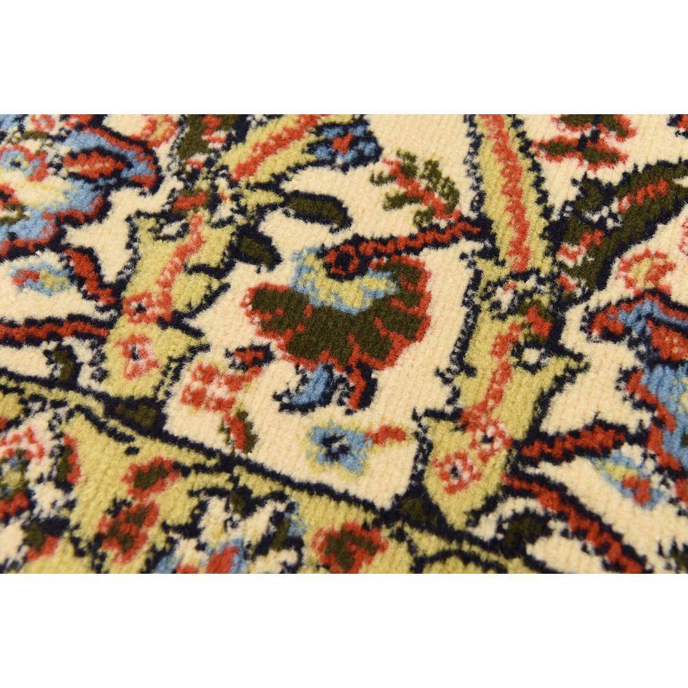 Espahan Cream Floral Synthetic 10 Ft Runner Rug