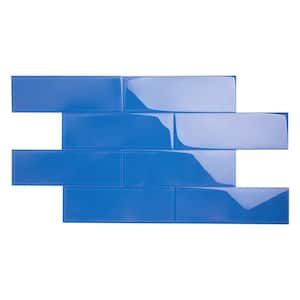Cobalt Blue 4 in. x 12 in. x 8mm Glass Subway Tile (5 sq. ft./Case)