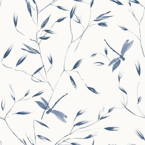 Tempaper French Blue Dragonfly Vinyl Peel and Stick Wallpaper Roll (Covers 28 sq. ft.)
