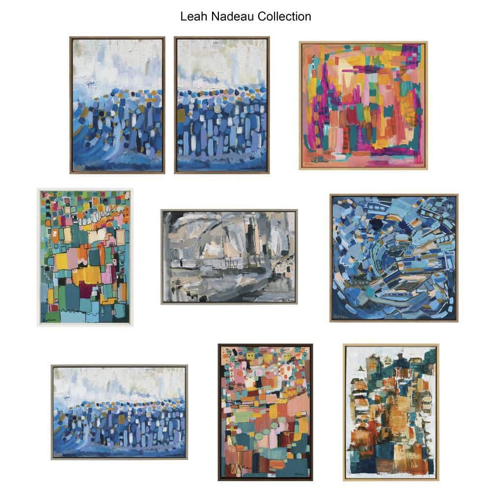 Queen Elizabeth II Blue and Gold Abstract Canvas Art Set