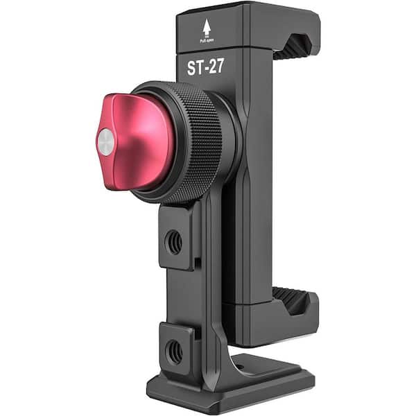 OBJLGEV Metal Phone Tripod Mount 360° Rotation with 3 Cold Shoes Arca Port Smartphone Adapter for Vlogging Live Streaming