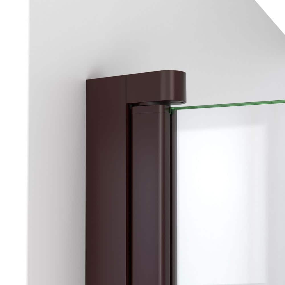 Bronze Frameless Glass 72" H Shower Door with Towel Bar