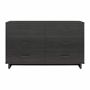 Southlander, Black Oak, 53.54 in W, 6 Drawer Dresser
