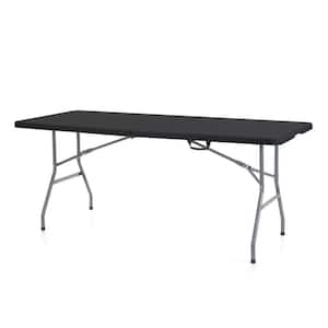 6 ft. Indoor or Outdoor Folding Banquet Table, Black
