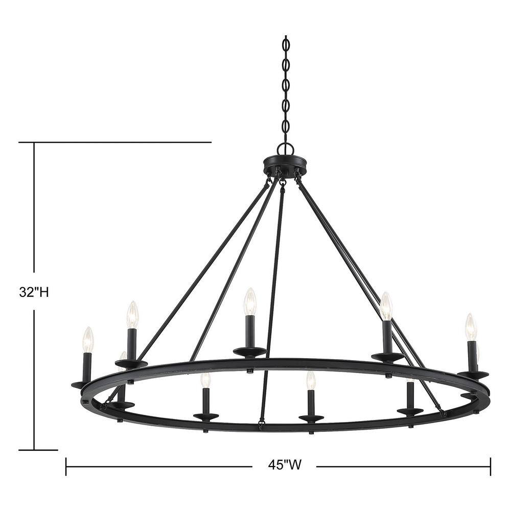 Middleton Matte Black 10-Light Metal Chandelier