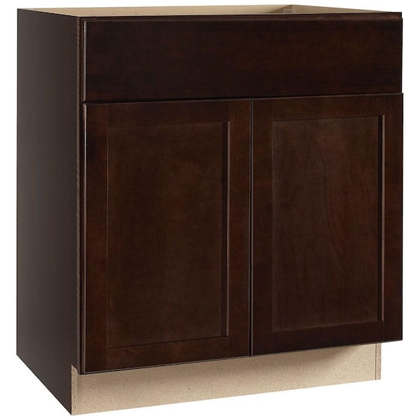 Hampton Bay 30 in. W x 24 in. D x 34.5 in. H Assembled Sink Base Kitchen  Cabinet in Unfinished with Recessed Panel KSB30-UF - The Home Depot