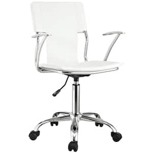 22 in. Width Standard White Vinyl Task Chair with Swivel Seat