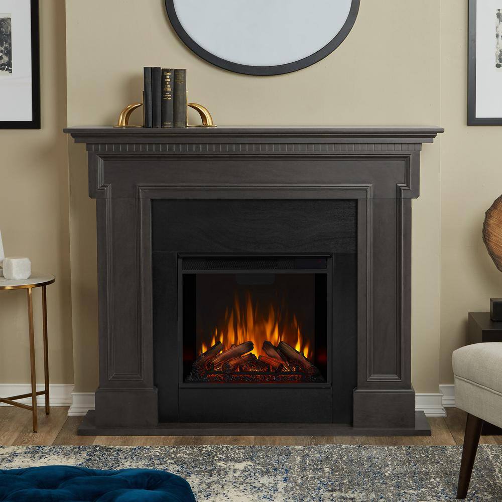 Real Flame Thayer 54 in. Electric Fireplace in Gray 5010E-GRY