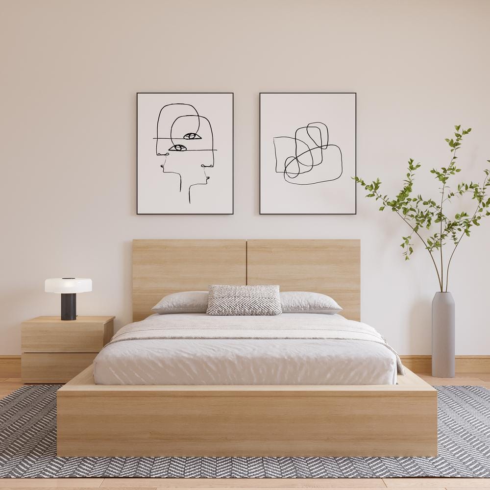 James Beige Oak King Panel Headboard