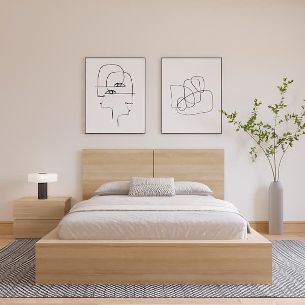 James Beige Oak King Panel Headboard