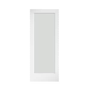 24 in. x 80 in. x 1-3/8 in. 1-Lite Solid Core Frosted Glass White Finished Wood French Interior Door Slab