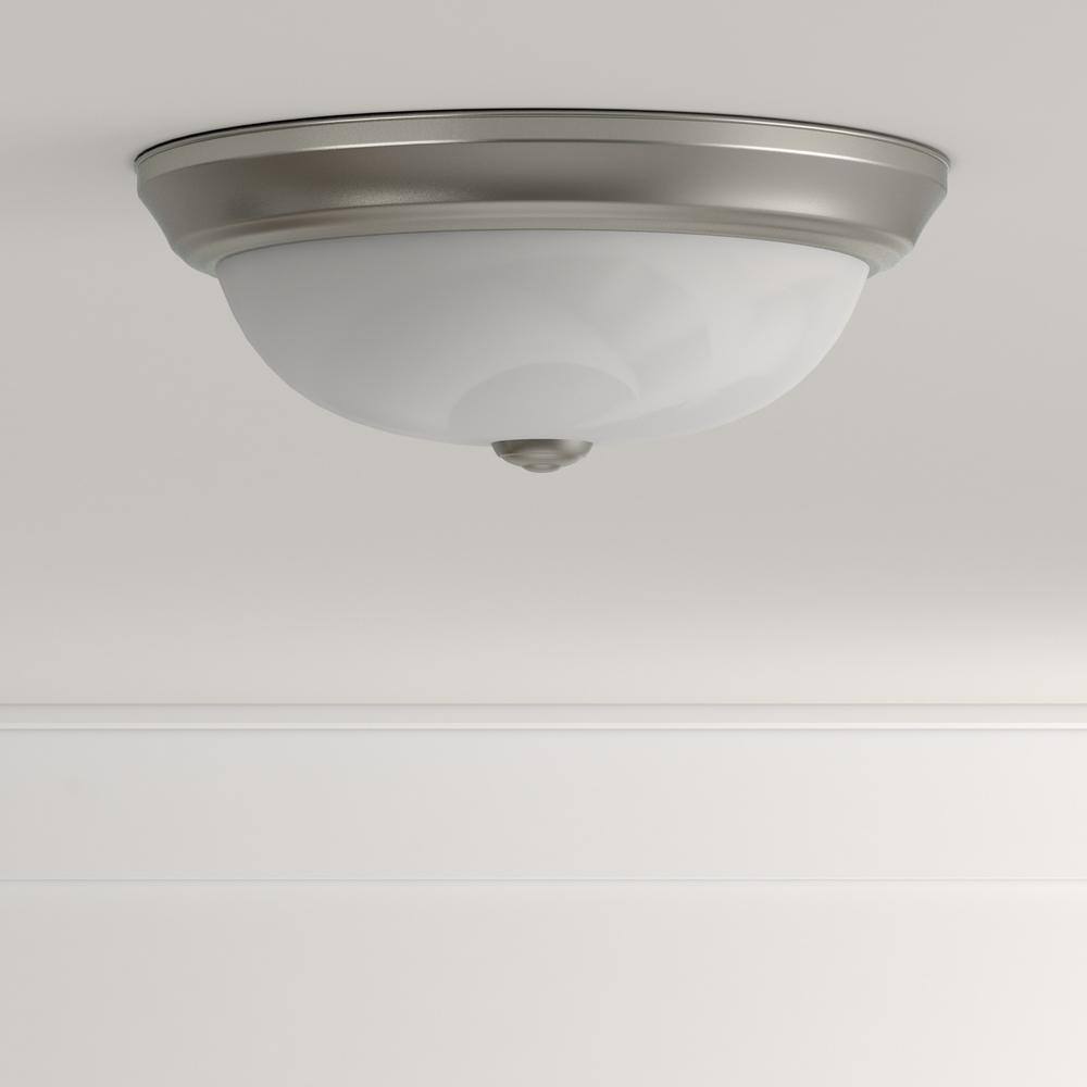 11" Satin Platinum Glass Flush Mount Ceiling Light