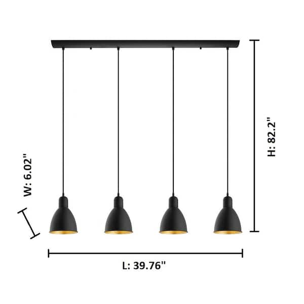 EGLO JUNIOR 2 ペンダントライト4本 Eglo Priddy 2 39.76 in. W x 82.2 in. H 4-Light Multi Light Linear