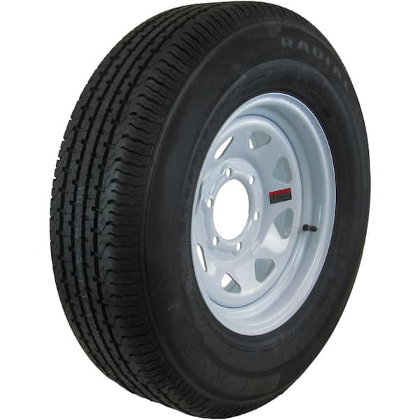 Hi-Run Radial Trailer Tire Assembly, ST225/75R15,6-Hole, LRE 10PR