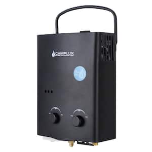 Camplux 5L 1.32 GPM Outdoor Portable Propane Gas Tankless Water Heater in Black