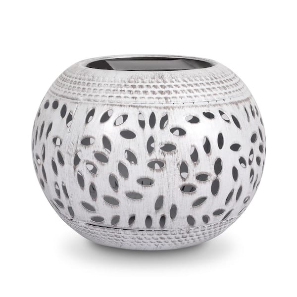 Unbranded 4 .5 in. White Outdoor Solar LED Lamp Lantern Light