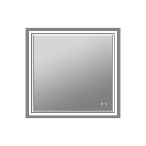 Unbranded Modern 36 in. W x 36 in. H Large Rectangular Frameless Wall Mounted Anti-Fog Bathroom Vanity Mirror