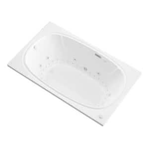 Peridot Diamond Series 6 ft. Left Drain Rectangular Drop-in Whirlpool and Air Bath Tub in White