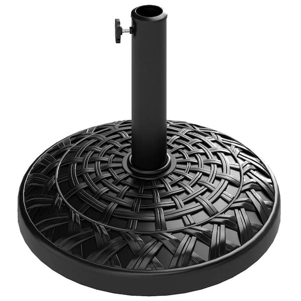 19 in. Patio Umbrella Base, 26 lbs. Concrete Heavy Duty Umbrella Stand in Black