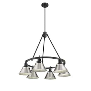 Orwell 6-Light Matte Black and Pewter Chandelier