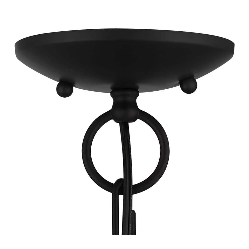 Elegant Black and Brushed Nickel 4-Light Crystal Pendant