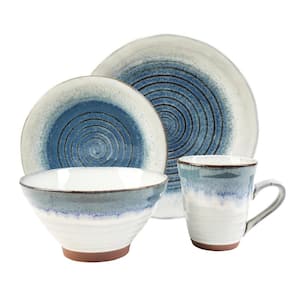 Talia 16-Piece Casual Blue Stoneware Dinnerware Set (Service for 4)