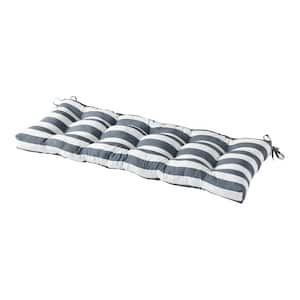Rectangle Outdoor Bench Cushion in Canopy Stripe Gray