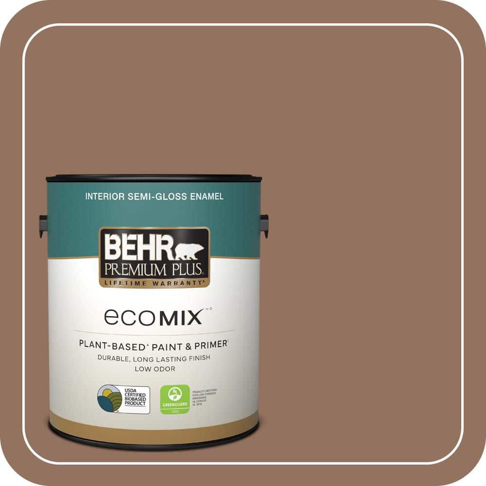 1 gal. #BXC-84 Corral Brown Semi-Gloss Enamel EcoMix Plant-Based Interior Paint & Primer price history on PriceWatchPro