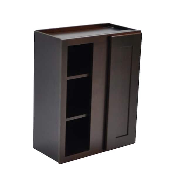 Design House Brookings Plywood Assembled Shaker 24x36x12 in. 1-Door Blind Wall Kitchen Cabinet in Espresso