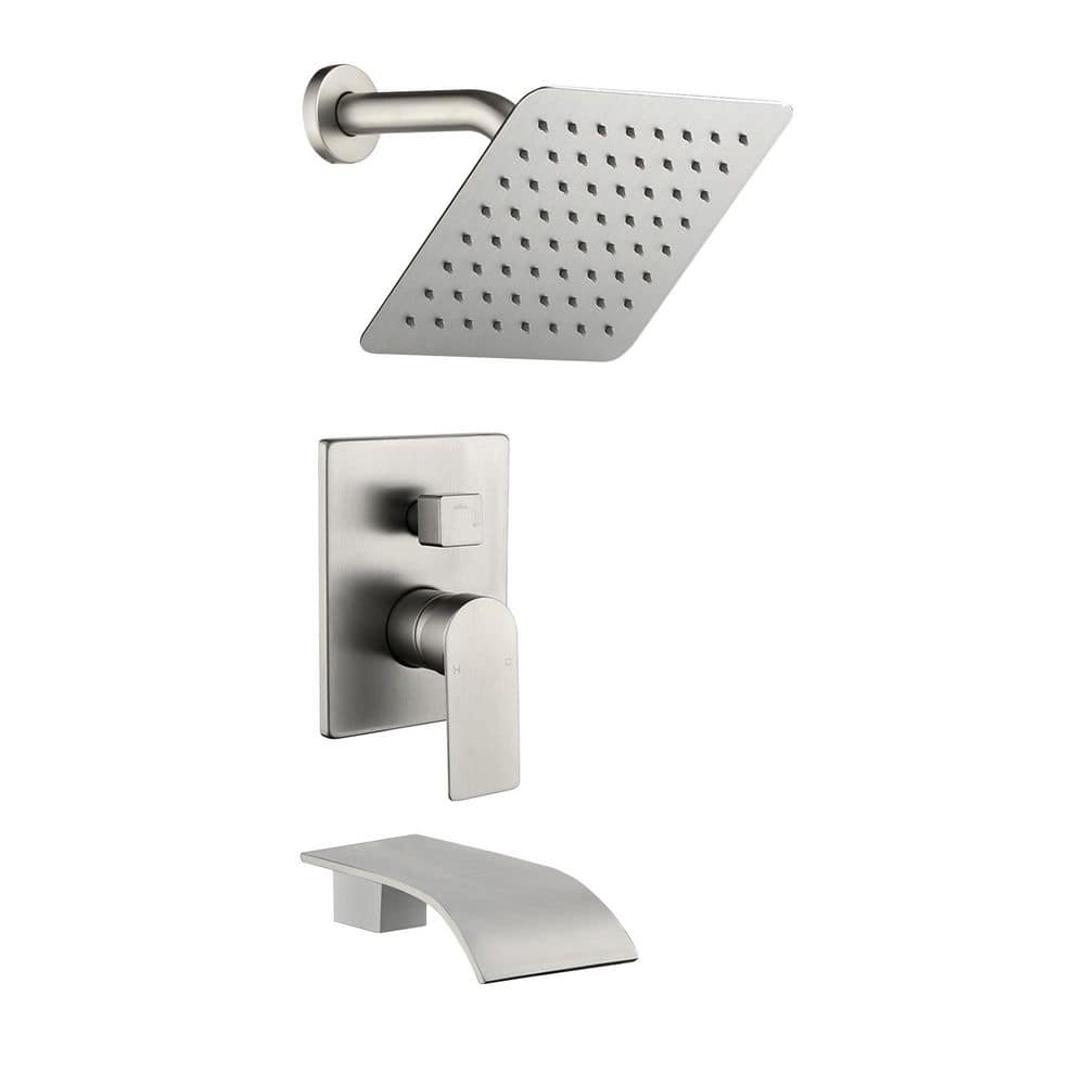 Single Handle 1-Spray Tub Shower Faucet Handheld Combo with Valve 1.8 GPM with Pressure Balance in Nickel price history on PriceWatchPro