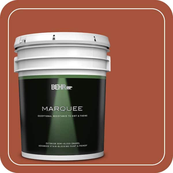 BEHR MARQUEE 5 gal. #S-H-210 New Penny Semi-Gloss Enamel Exterior Paint & Primer