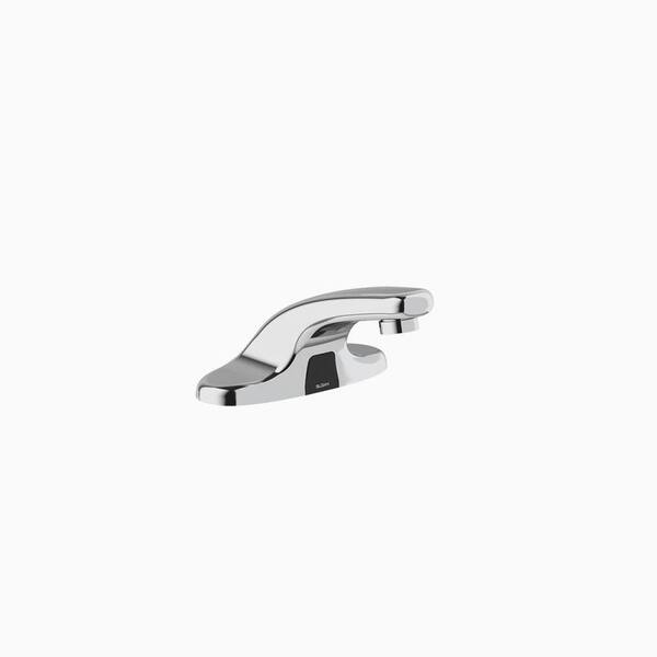 SLOAN Optima Hardwired Integrated Base Touchless Bathroom Faucet with Plug Adapter and Smart Technology in Polished Chrome