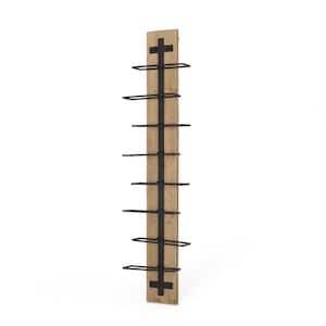 Lippert 8-Bottle Natural and Black Wall Mounted Wine Rack