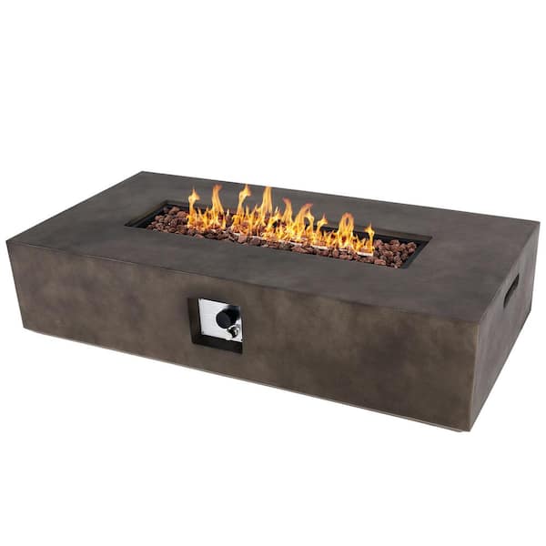 Upha 56 In X 28 Rectangle Concrete, Large Rectangle Fire Pit