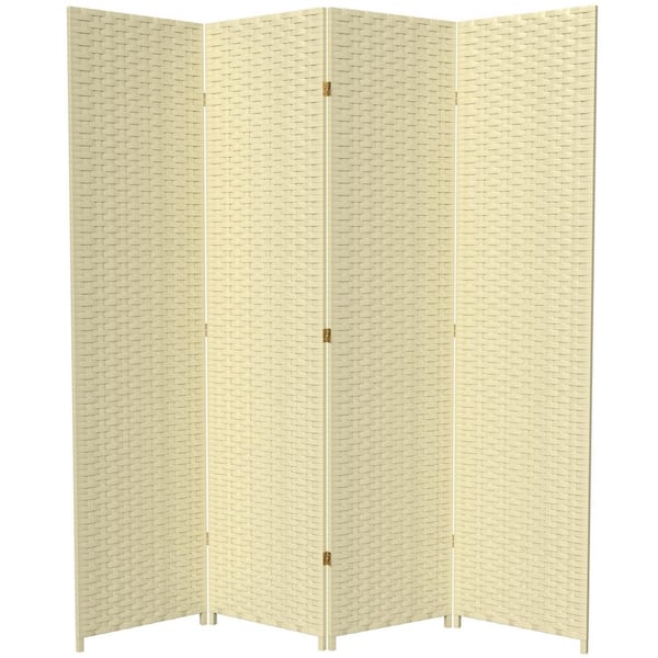 7 ft. Cream 4-Panel Room Divider