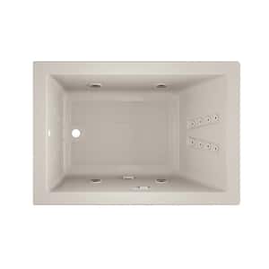 SOLNA SALON SPA 60 in. x 42 in. Rectangular Combination Bathtub with Right Drain in Oyster