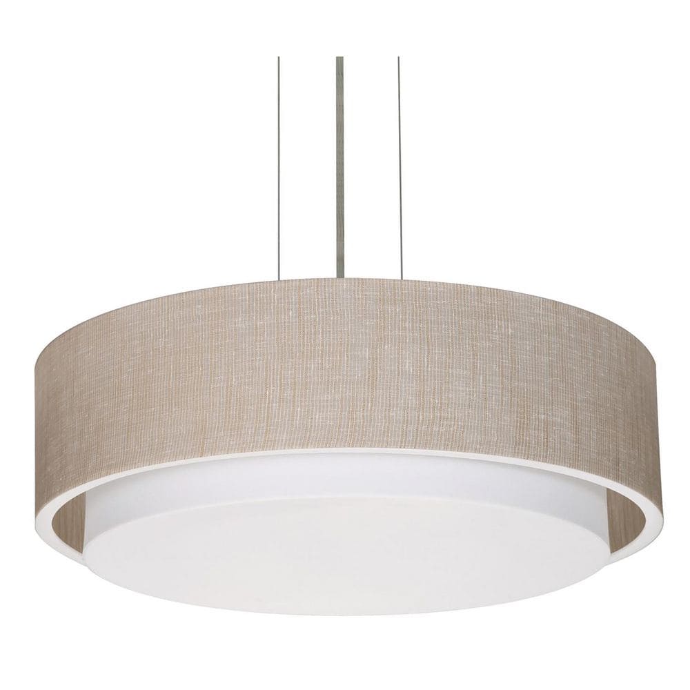 Sanibel 42-Watt 1 Satin Nickel Shaded Integrated LED Pendant Light with Beige Acrylic Shade price history on PriceWatchPro