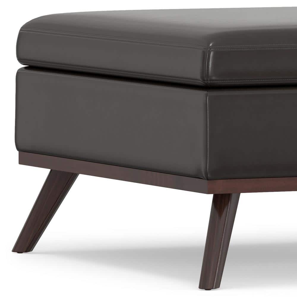 Owen Tanners Brown Faux Leather Storage Ottoman