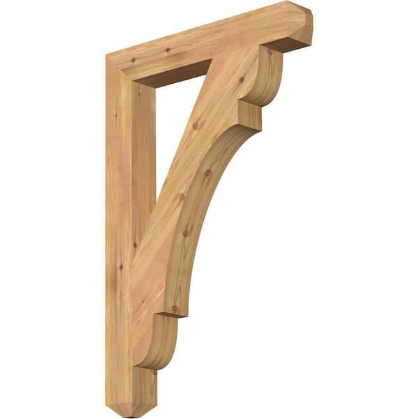Ekena Millwork 3.5 in. x 36 in. x 24 in. Western Red Cedar Olympic Craftsman Smooth Bracket