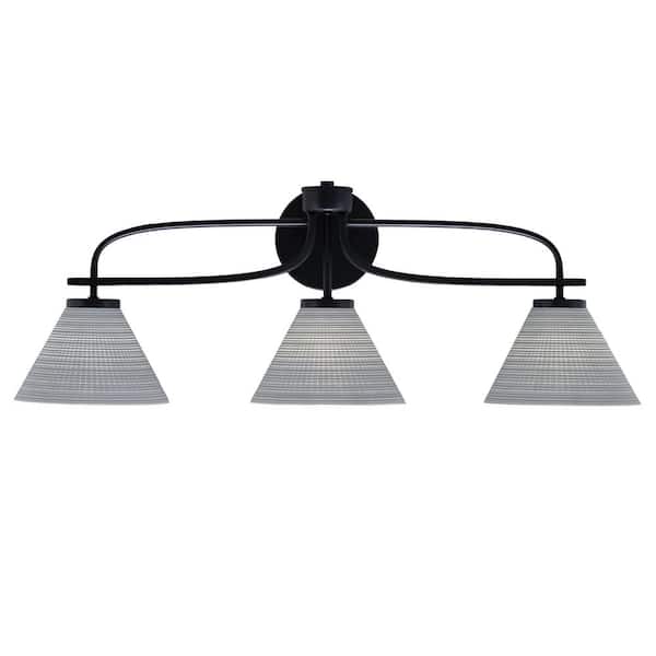 Unbranded Olympia 28.75 in. 3-Light Matte Black Vanity Light