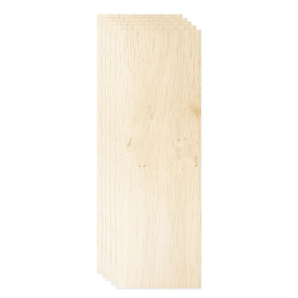1/8 in. x 4 in. x 12 in. Balsa Wood Project Panel Unfinished Smooth Surface for Crafts Pack of 5