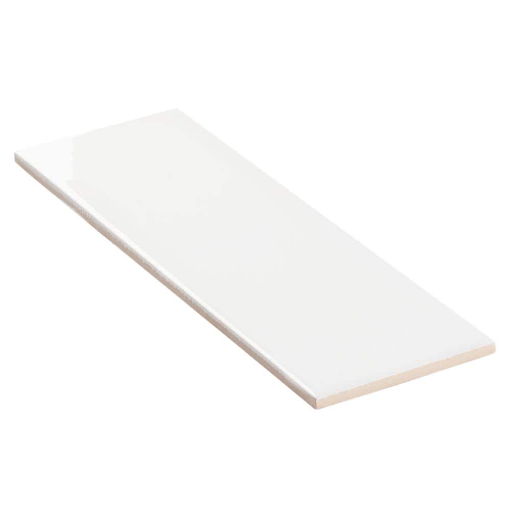 Remington White Polished Porcelain Subway Wall Tile 3.93 x 11.81 in