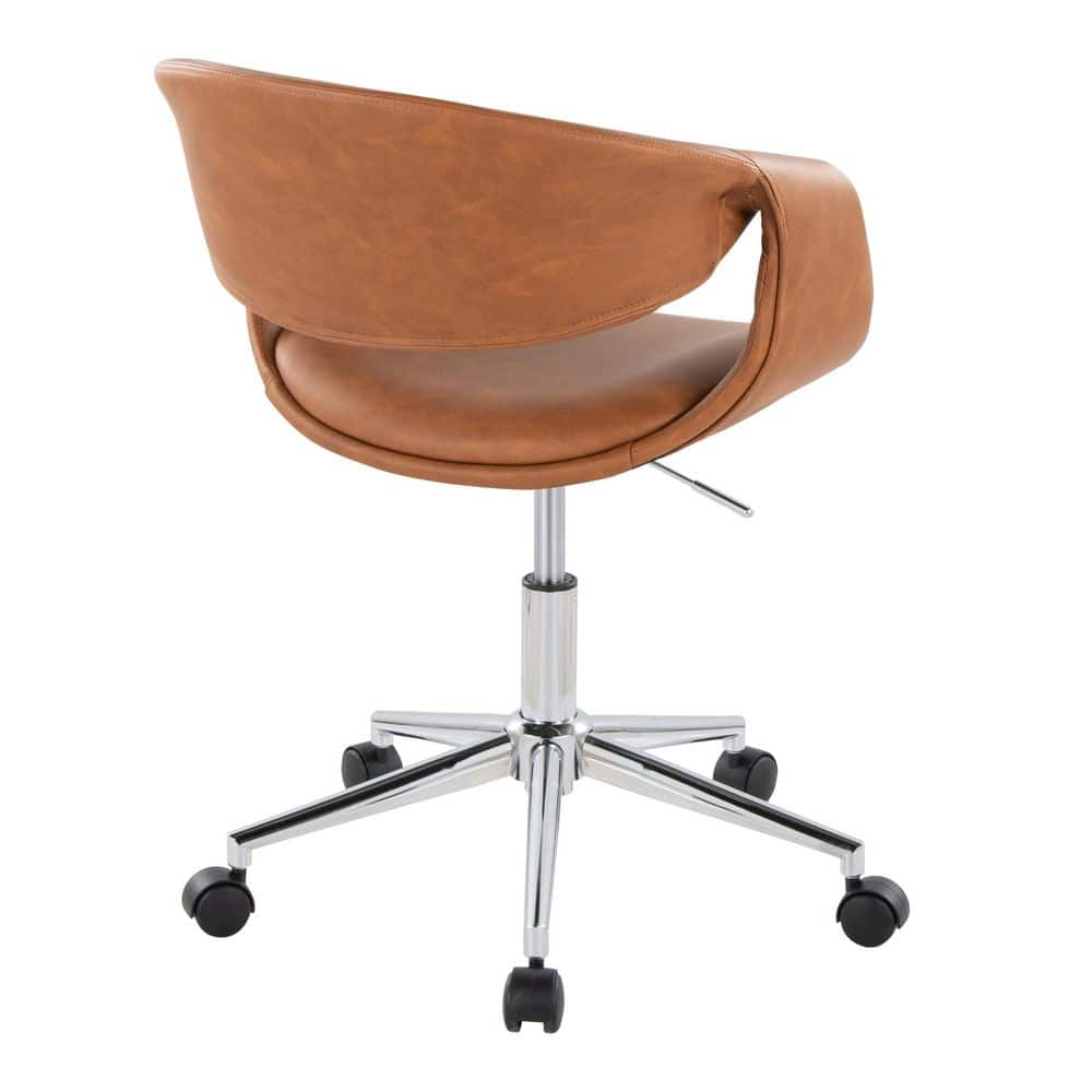 Task Chair in Chrome Metal and Camel Faux Leather price history on PriceWatchPro