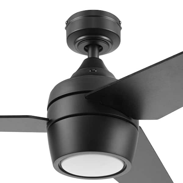 Eamon 52 in. Indoor Black LED Color Changing Modern Ceiling Fan with Remote Control and Dual Mounting Options