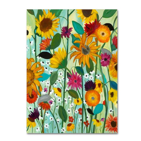 Trademark Fine Art 24 in. x 18 in. "Sunflower House" by Carrie Schmitt Printed Canvas Wall Art