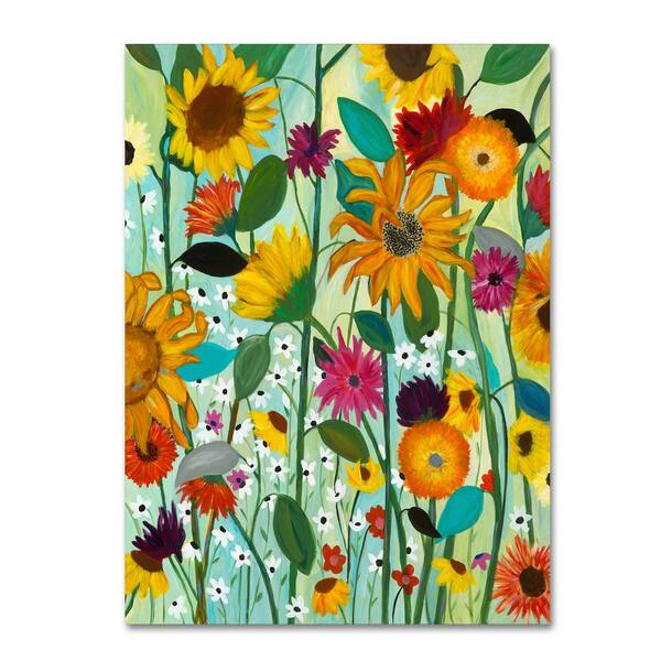 Trademark Fine Art 32 in. x 24 in. "Sunflower House" by Carrie Schmitt Printed Canvas Wall Art
