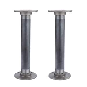 1-1/2 in. x 12 in. L Heavy-Duty Industrial Steel Pipe Table Legs with Round Flanges (2-Pack)