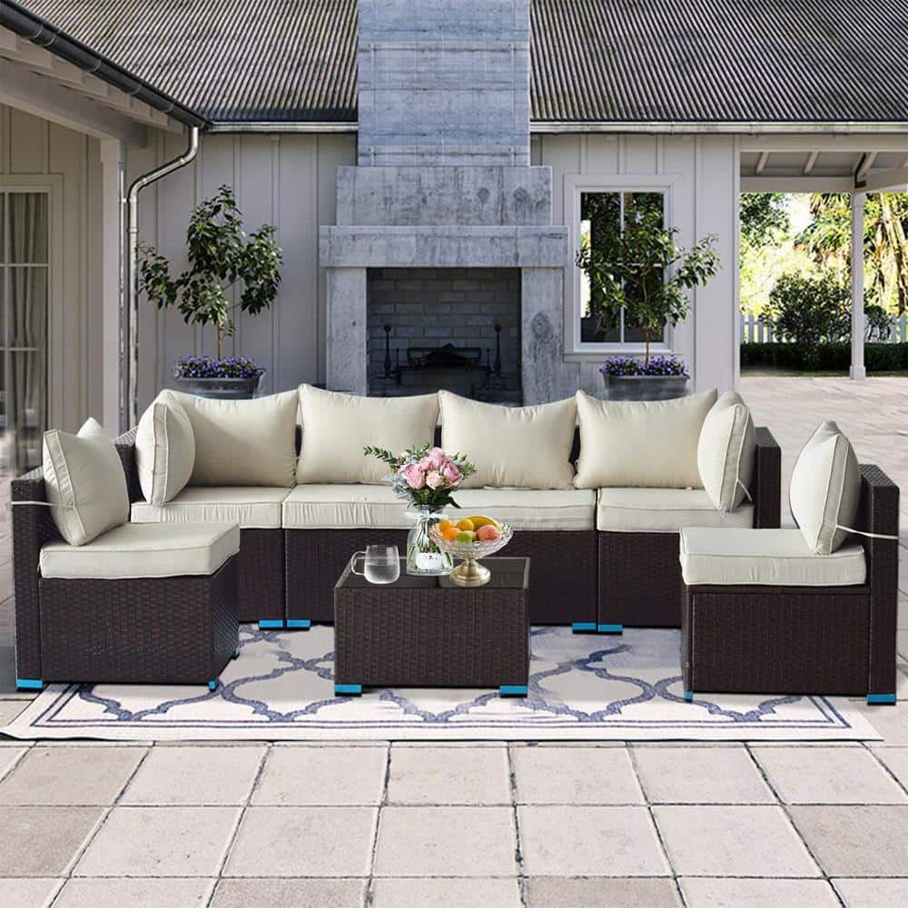 7 piece sectional patio furniture sale